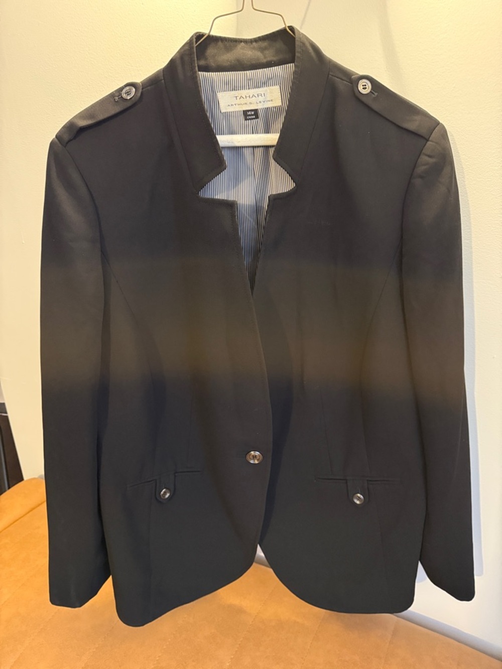 Tahari Black Military-Inspired Blazer